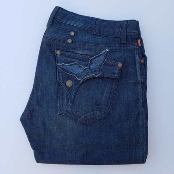 NEW ROBIN'S JEAN Long Flap Straight Jean SZ 42 - Picture 1 of 8